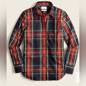 JCREW Slim-fit stretch cotton poplin shirt in Stewart tartan Size 14